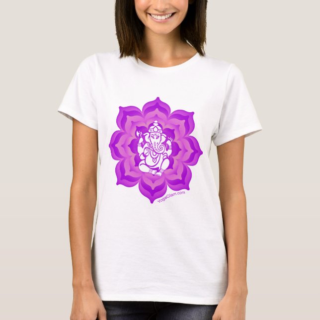 Camiseta Design roxo de Ganesh (Frente)