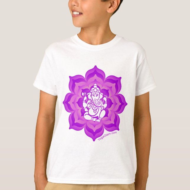 Camiseta Design roxo de Ganesh (Frente)