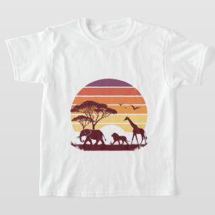 Camiseta Design Safari da Vida Selvagem Africana
