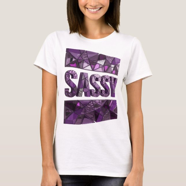 Camiseta Design SASSY Roxo Elegante (Frente)