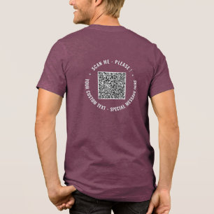 Camiseta Design seu próprio código QR e Modelo de texto per