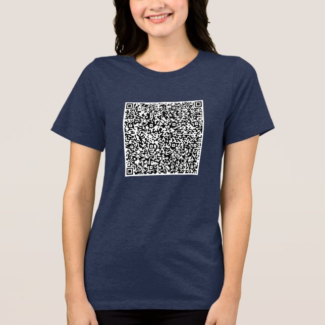Camiseta Design seu próprio código QR personalizado engraça (Frente)
