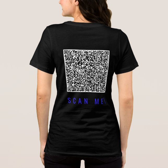 Camiseta Design seu próprio Código QR personalizado Modelo  (Verso)