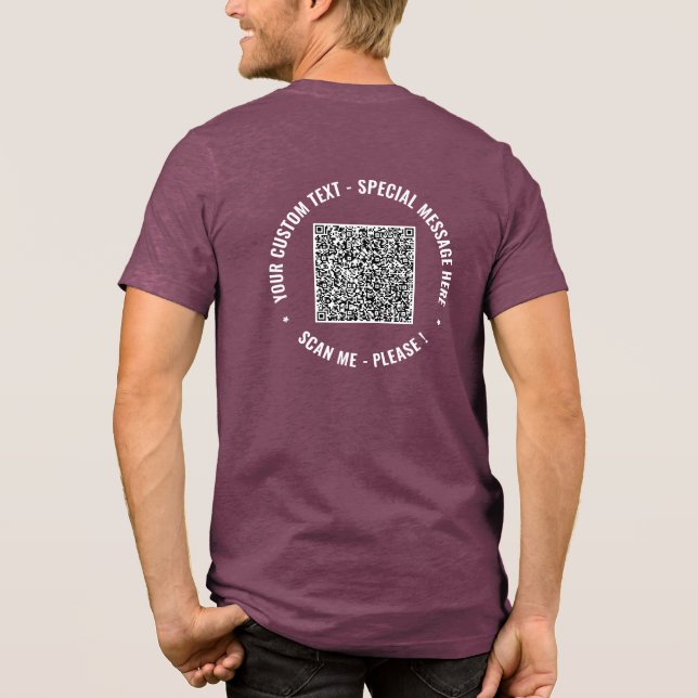 Camiseta Design seu próprio texto personalizado de código Q (Verso)