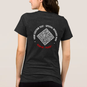 Camiseta Design seu próprio texto personalizado e código QR