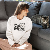 Design Simples Bonita Mães Gato Sobrepostas Mãe T-