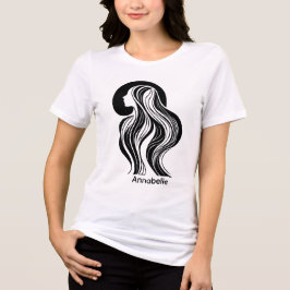Camiseta Design Simples Bonita Mulher Preta Branca Wifey