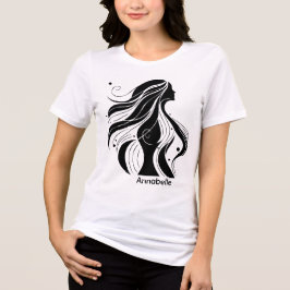 Camiseta Design Simples Bonita Mulher Preta Branca Wifey