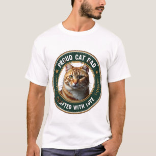 Camiseta Design Simples Fofo Papai de Gato Personalizado Am