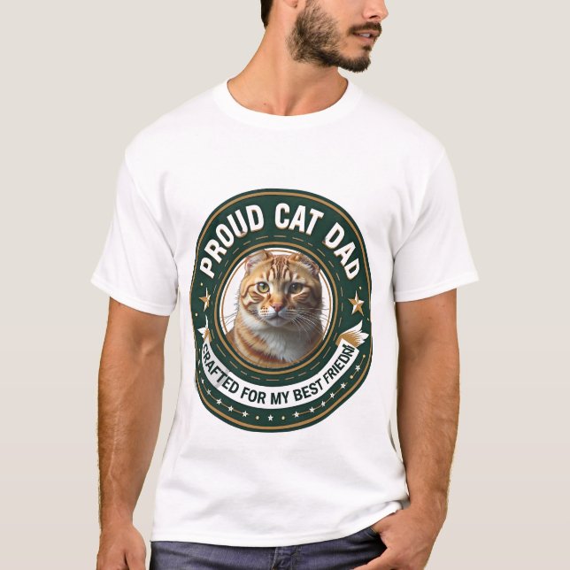 Camiseta Design Simples Fofo Papai Gato Personalizado Amant (Frente)