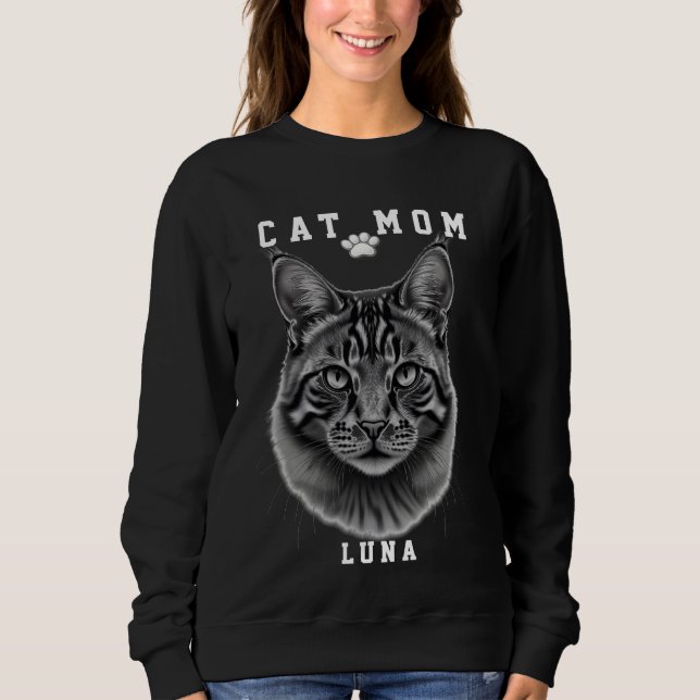 Camiseta Design Simples Fofo Personalizado Mãe de Gato Aman (Frente)