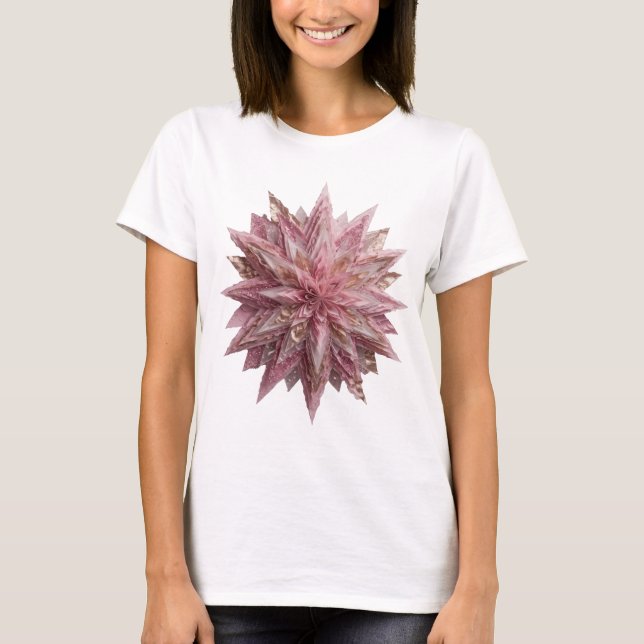 Camiseta Design Statement Estrela Rosa Prata Afiada (Frente)