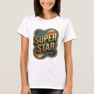 Camiseta Design SUPER STAR de Ouro Limpo