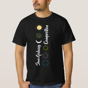 Camiseta Design surpreendente da combinação Sun Galaxy