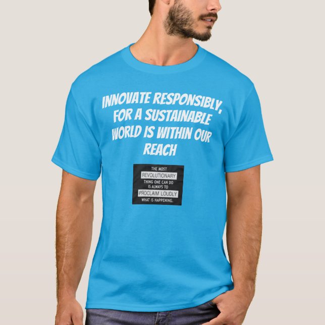 Camiseta DESIGN SUSTENTÁVEL Inovar de forma responsável (Frente)