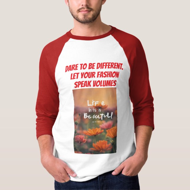 CAMISETA DESIGN SUSTENTÁVEL ÚNICO PARA CARAS JOVENS (Frente)