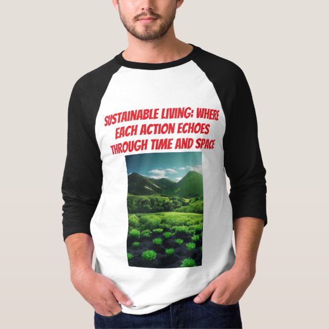 CAMISETA DESIGN SUSTENTÁVEL ÚNICO PARA CARAS JOVENS (Frente)