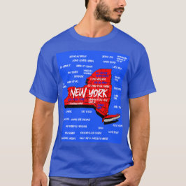 Camiseta Design-T-Shirt do mapa de Nova Iorque 3d