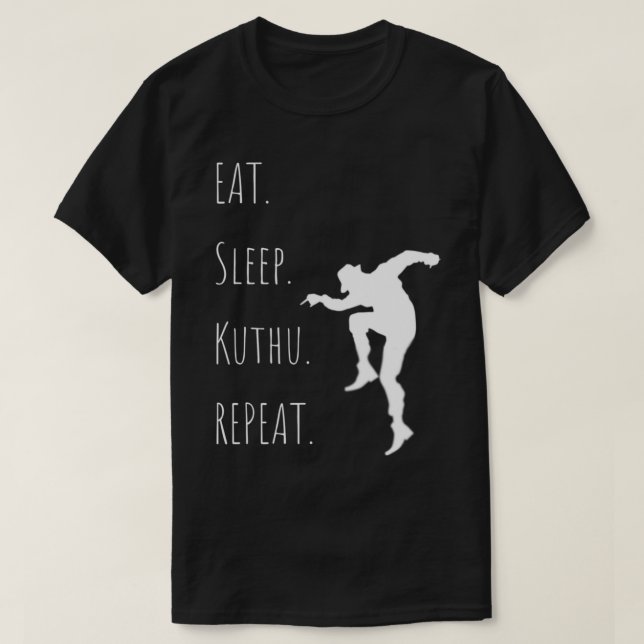 Camiseta Design Tamil por Lungi Life. Comer.Dormir.KUTHU.Re (Frente do Design)