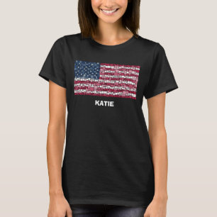 Camiseta DESIGN (Texto Branco) de mosaico com bandeira dos