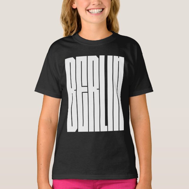 Camiseta design tipográfico da cidade de Berlim (Frente)