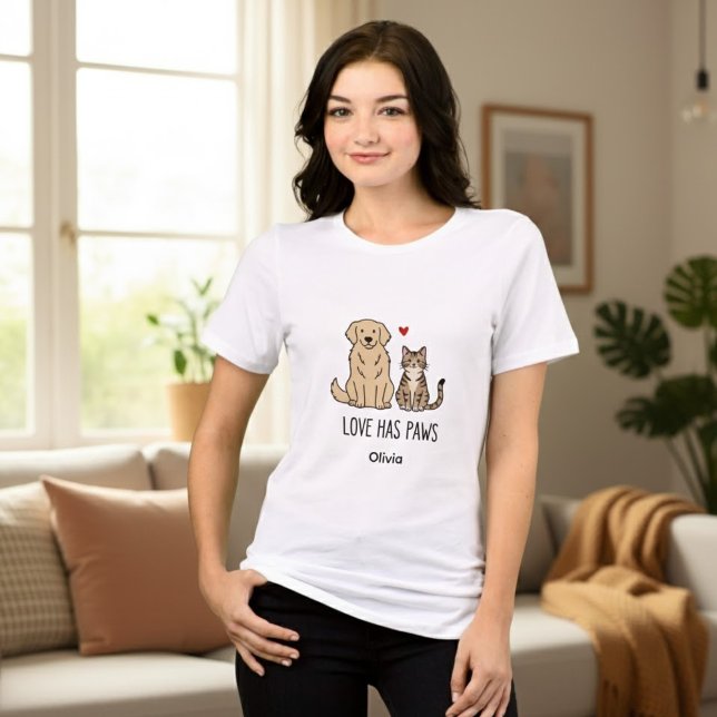 Camiseta Design Title: Love Has Paws  Apparel Style: Bella+ (Criador carregado)