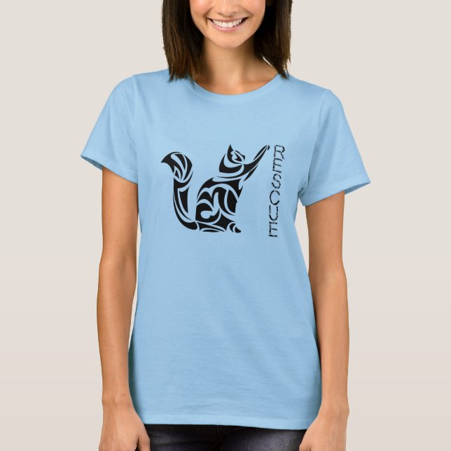 Camiseta Design tribal do gatinho do salvamento (Frente)