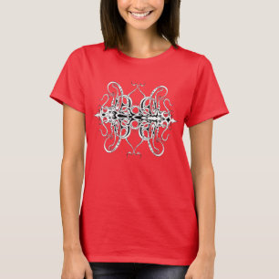 Camiseta Design Tribal do Império Negro e Branco