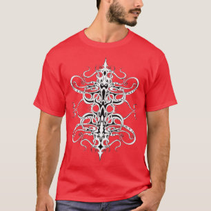 Camiseta Design Tribal do Império Negro e Branco