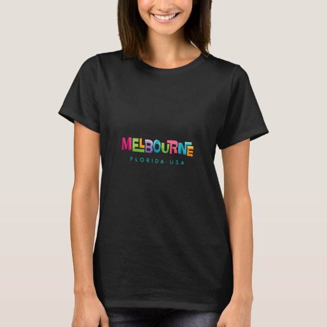 Camiseta Design Tropical Retro de Melbourne Florida (Frente)
