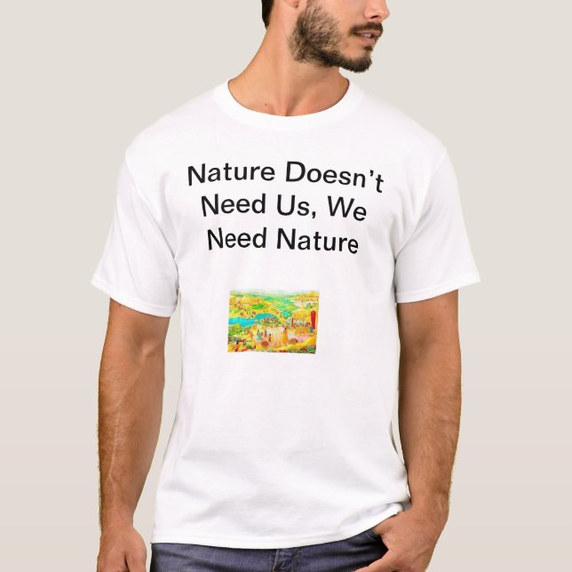 Camiseta design único para a fortuna Terra sustentável (Frente)