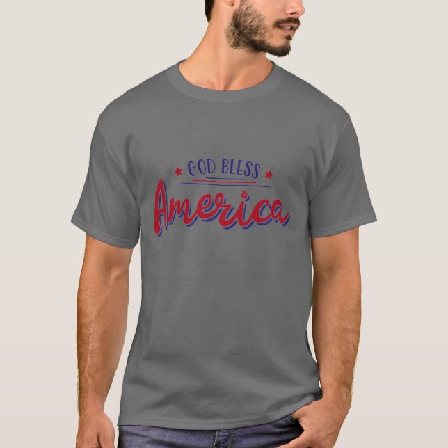 Camiseta Design Verde da América do deus abençoe (Frente)