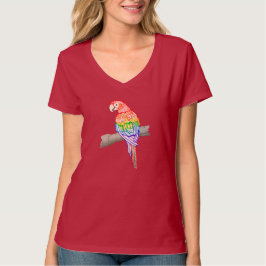 Camiseta Design vermelho-pescoço-feminino