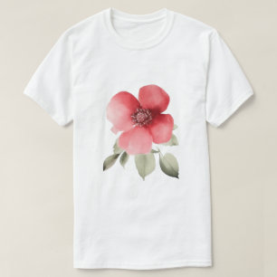 Camiseta Design vermelho único para amantes de flores