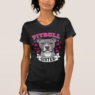 Camiseta Design Vetorial de Amante de Cachorro Irmã Pitbull