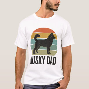 Camiseta Design Vetorial de Cachorro Retro Husky Pai Vintag