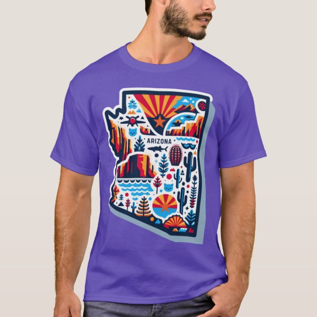 Camiseta design vibrante de arizona de  sobredimensionado (Frente)