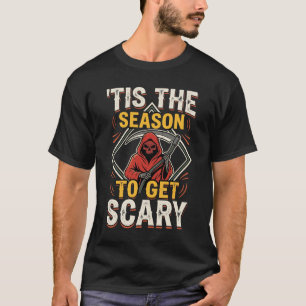 Camiseta Design Vintage Ceifador Assustador de Halloween