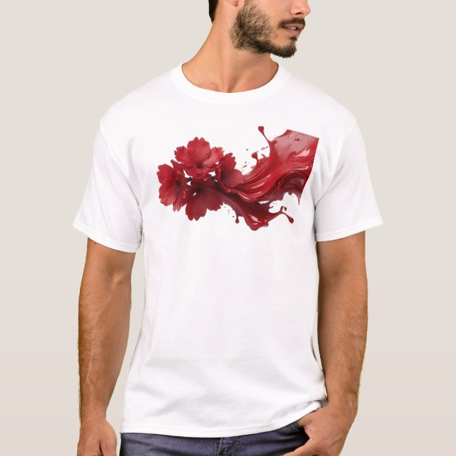 Camiseta DESIGN VISUAL DE FLOR ABSTRATA impressionante (Frente)