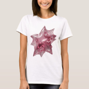 Camiseta Designação de FORMAS ESTRELADAS Rosa Esbelto