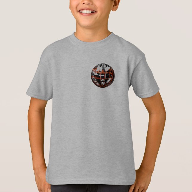 Camiseta Designer Dartboard Globus und 3 Darts (Frente)