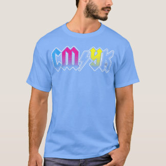 Camiseta Designer de banda de rock CMYK retrô