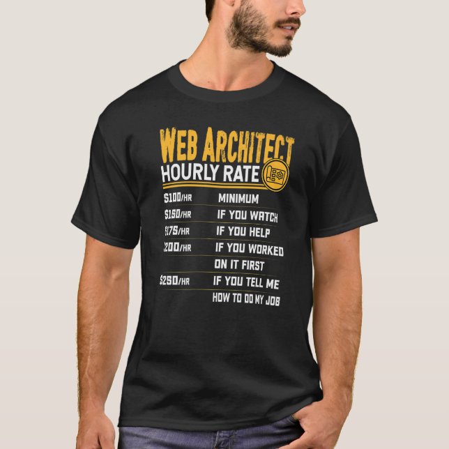 Camiseta Designer de Desenvolvedor Web de Taxa Horária do W (Frente)
