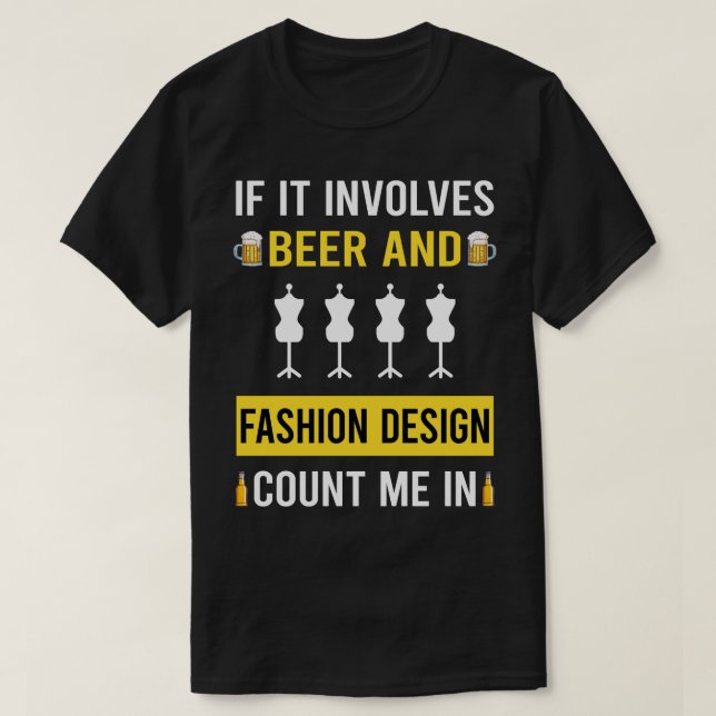Camiseta Designer De Design De Cerveja E Moda (Frente do Design)