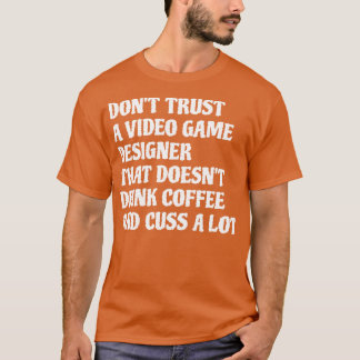 Camiseta Designer De Jogo De Vídeo Que Bebe Café Basta Muit
