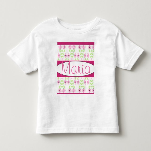 Camiseta Designer Floral Rosa (Frente)