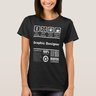 Camiseta Designer Gráfico Fatos Nutricionais Artista Gráf