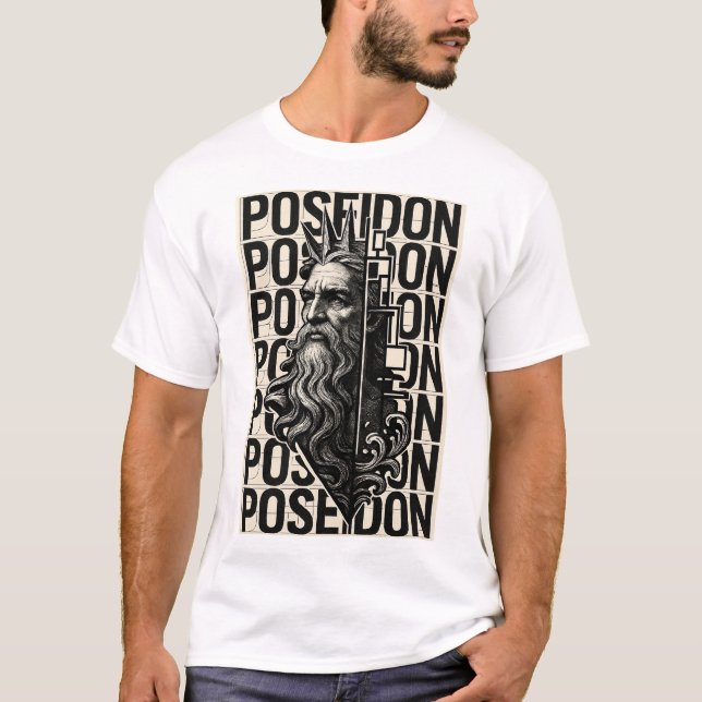 Camiseta Designer Grego - Poseidon (Frente)