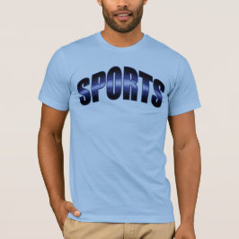Camiseta Designerschrift Sports Blau Jalousiemuster