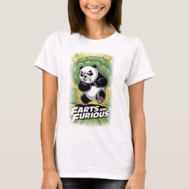Camiseta Designio de Panda Engraçado sobre Peidar no Preto
